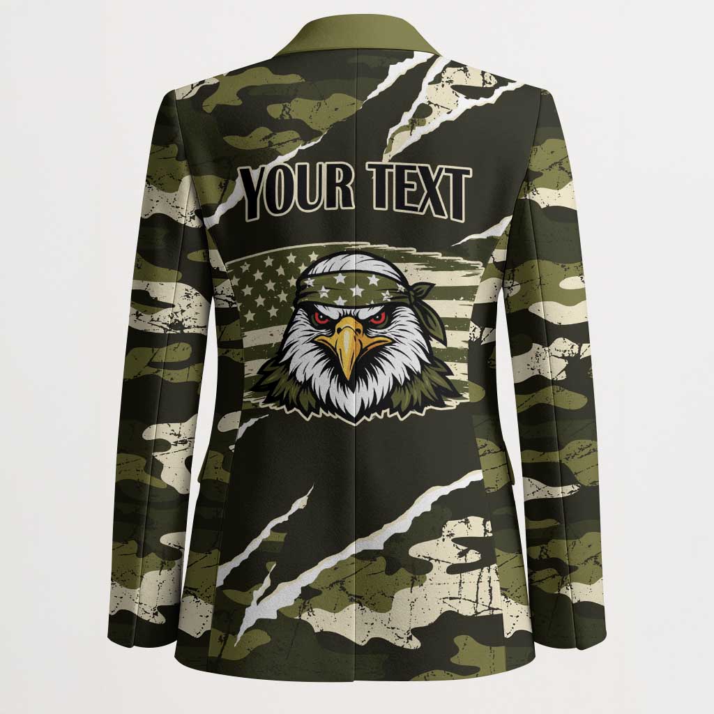 Personalized USA 250th Anniversary Blazer Eagle Camouflage Zipper Stylized