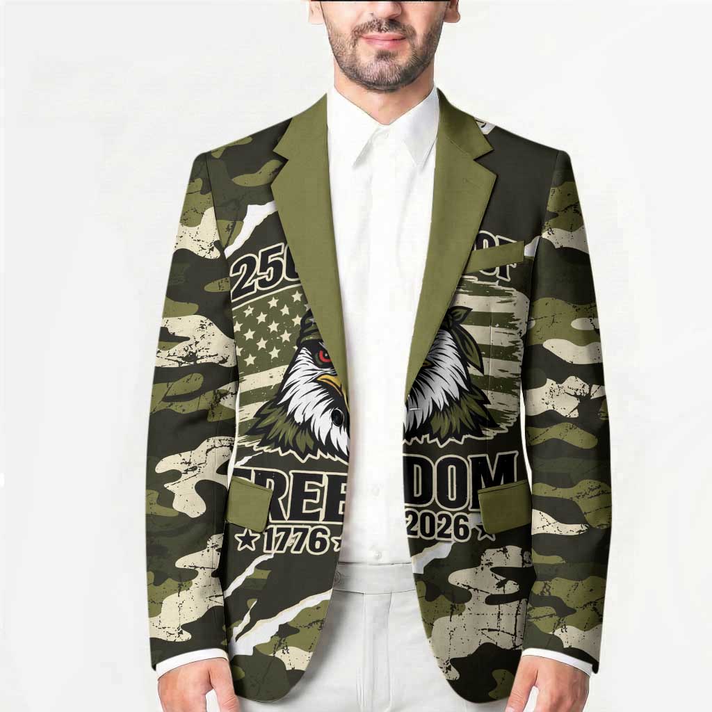 Personalized USA 250th Anniversary Blazer Eagle Camouflage Zipper Stylized