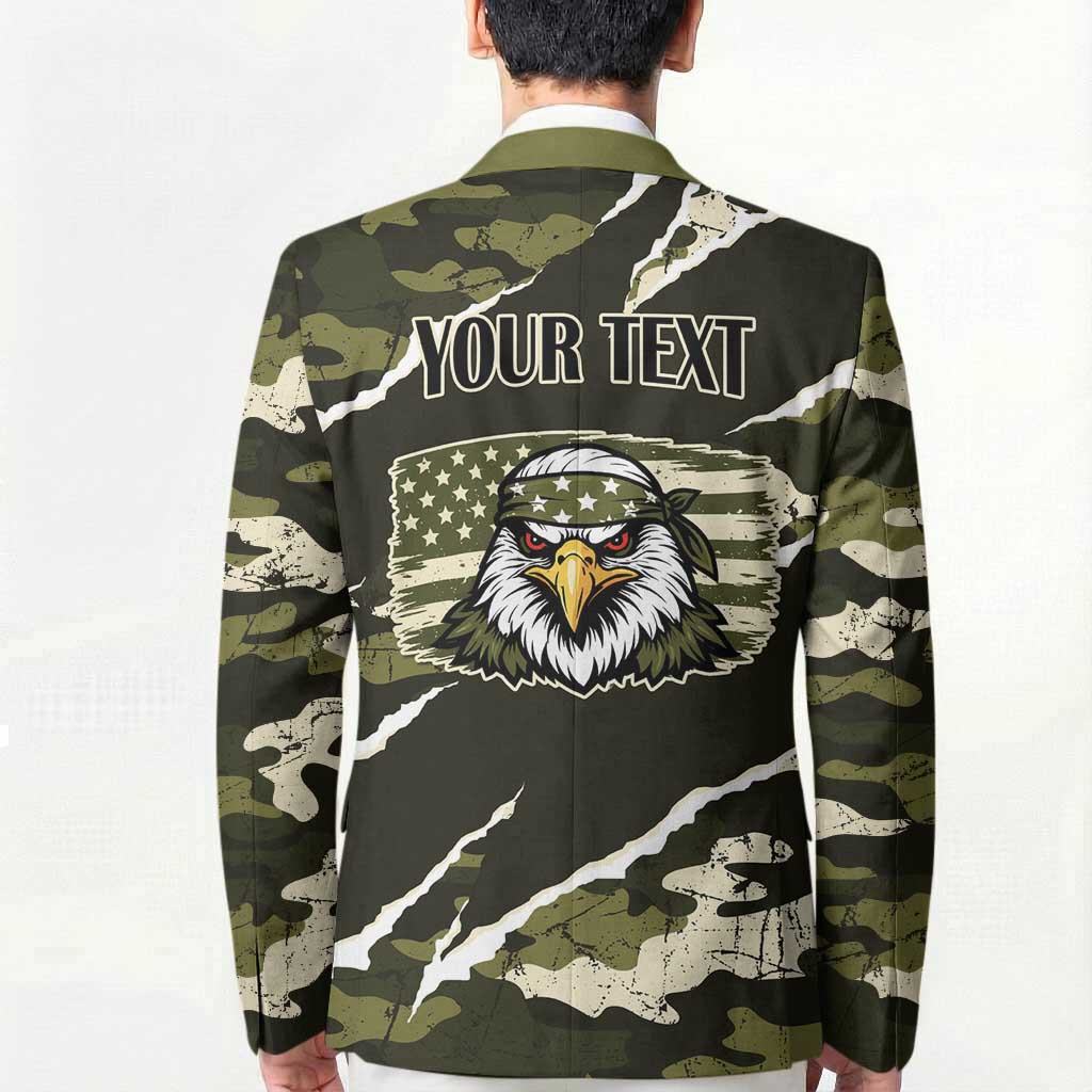 Personalized USA 250th Anniversary Blazer Eagle Camouflage Zipper Stylized