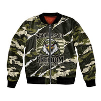 Personalized USA 250th Anniversary Bomber Jacket Eagle Camouflage Zipper Stylized