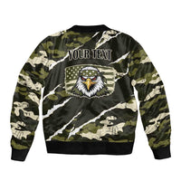 Personalized USA 250th Anniversary Bomber Jacket Eagle Camouflage Zipper Stylized