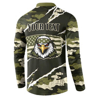 Personalized USA 250th Anniversary Button Sweatshirt Eagle Camouflage Zipper Stylized