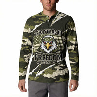 Personalized USA 250th Anniversary Button Sweatshirt Eagle Camouflage Zipper Stylized