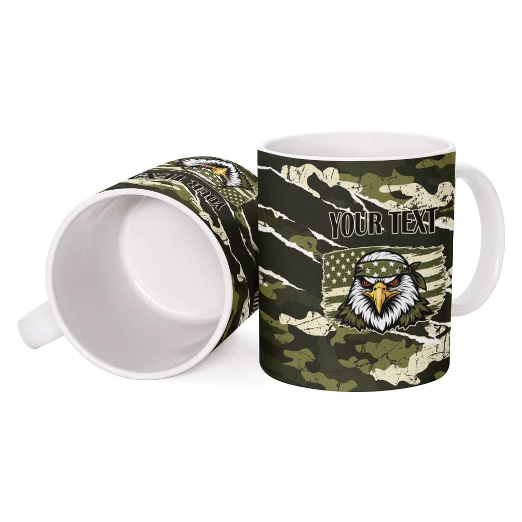 Personalized USA 250th Anniversary Ceramic Mug Eagle Camouflage Zipper Stylized