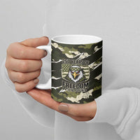 Personalized USA 250th Anniversary Ceramic Mug Eagle Camouflage Zipper Stylized