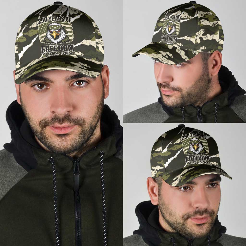 USA 250th Anniversary Classic Cap Eagle Camouflage Zipper Stylized