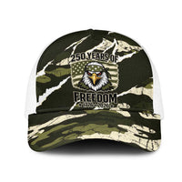 USA 250th Anniversary Mesh Trucker Cap Eagle Camouflage Zipper Stylized