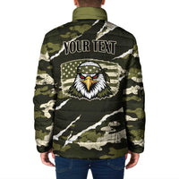 Personalized USA 250th Anniversary Padded Jacket Eagle Camouflage Zipper Stylized