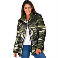 Personalized USA 250th Anniversary Padded Jacket Eagle Camouflage Zipper Stylized