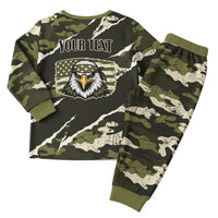 Personalized USA 250th Anniversary Christmas Pajama Set Eagle Camouflage Zipper Stylized