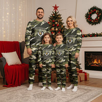 Personalized USA 250th Anniversary Christmas Pajama Set Eagle Camouflage Zipper Stylized