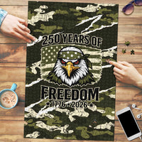USA 250th Anniversary Puzzle Eagle Camouflage Zipper Stylized