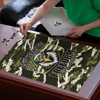 USA 250th Anniversary Puzzle Eagle Camouflage Zipper Stylized