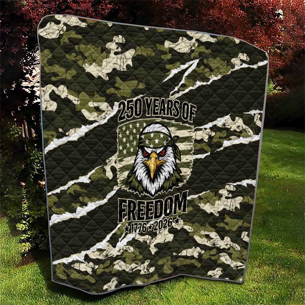 USA 250th Anniversary Quilt Eagle Camouflage Zipper Stylized