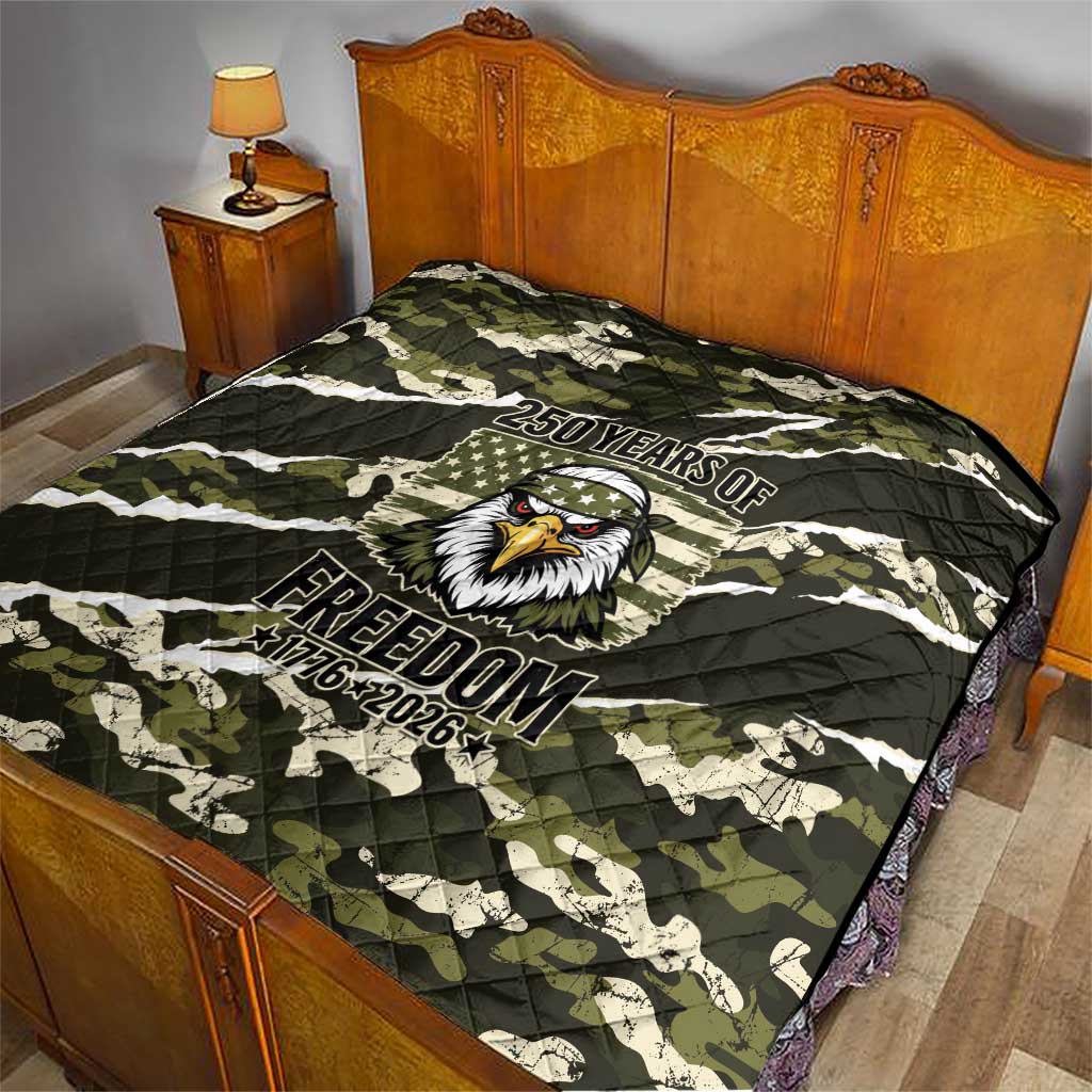 USA 250th Anniversary Quilt Eagle Camouflage Zipper Stylized