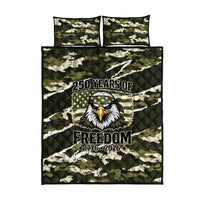 USA 250th Anniversary Quilt Bed Set Eagle Camouflage Zipper Stylized