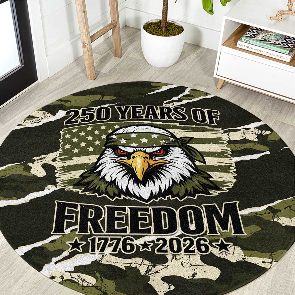 USA 250th Anniversary Round Carpet Eagle Camouflage Zipper Stylized