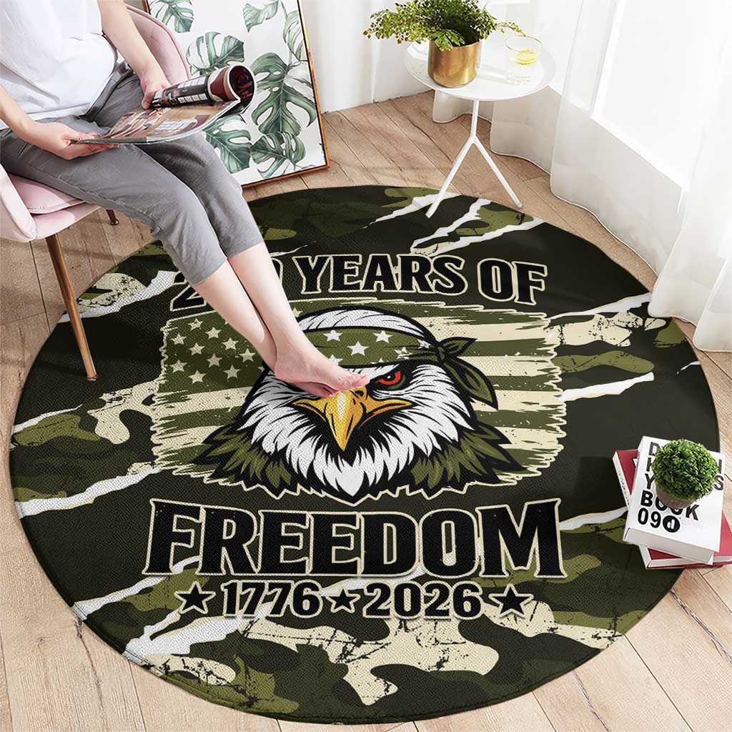 USA 250th Anniversary Round Carpet Eagle Camouflage Zipper Stylized