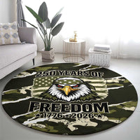 USA 250th Anniversary Round Carpet Eagle Camouflage Zipper Stylized