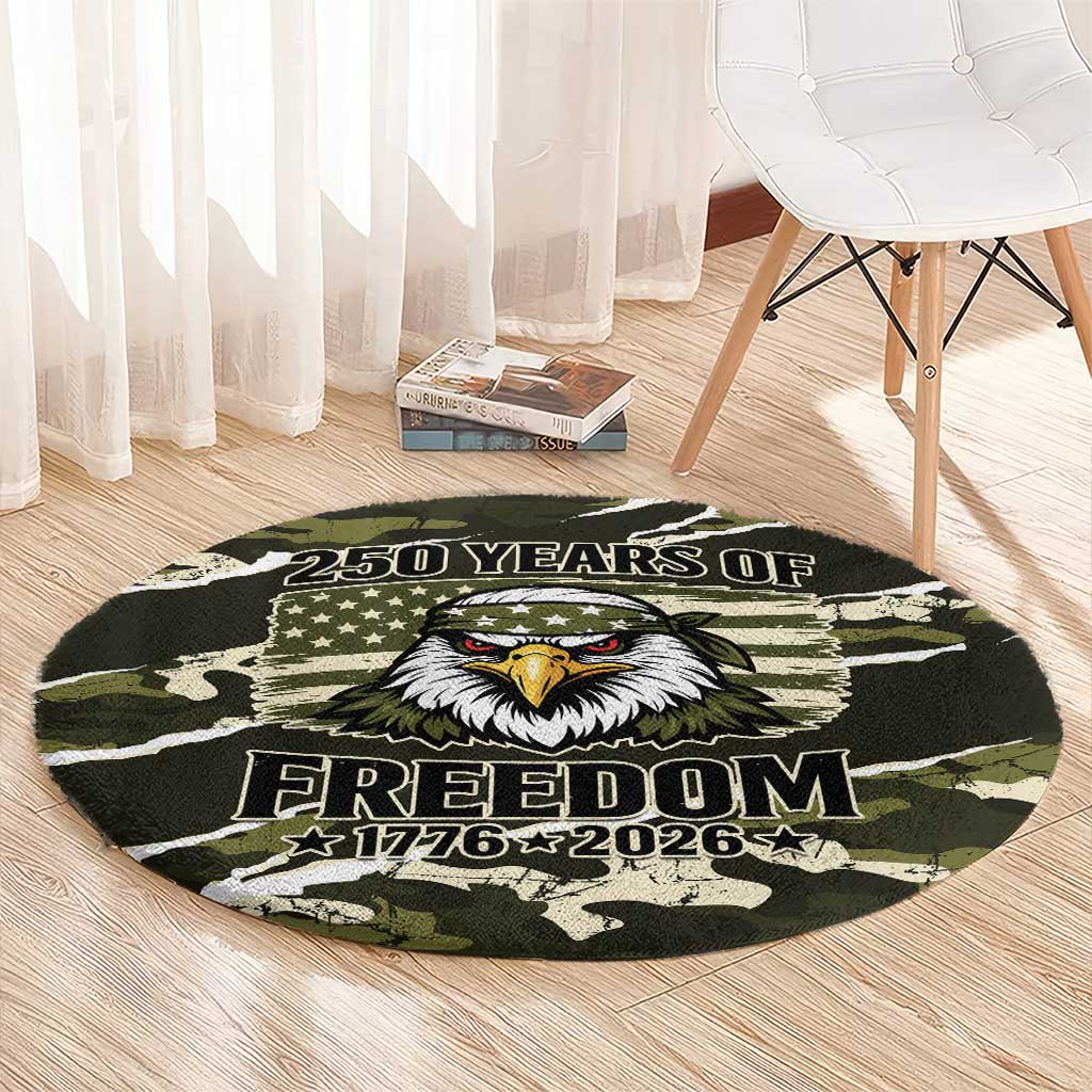 USA 250th Anniversary Round Carpet Eagle Camouflage Zipper Stylized
