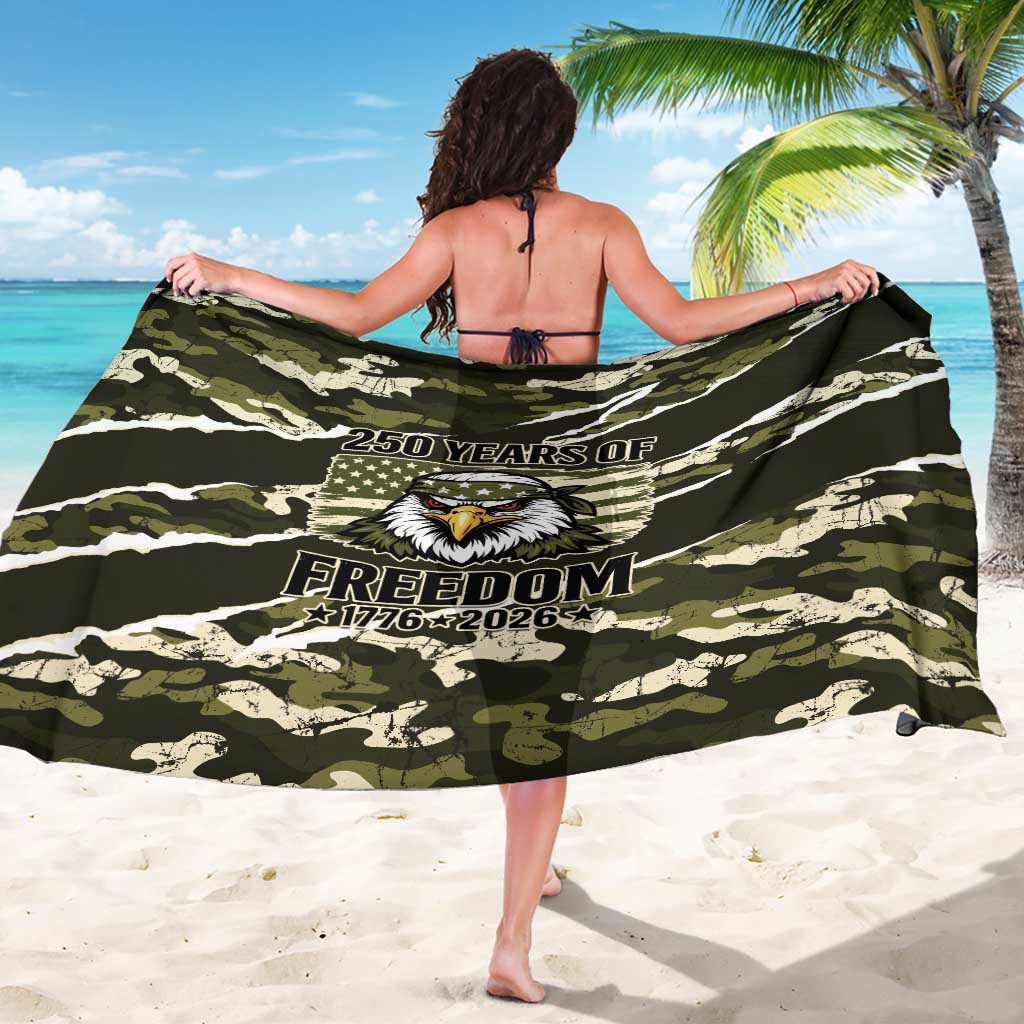 USA 250th Anniversary Sarong Eagle Camouflage Zipper Stylized