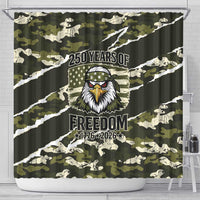 USA 250th Anniversary Shower Curtain Eagle Camouflage Zipper Stylized