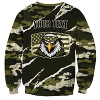 Personalized USA 250th Anniversary Sweatshirt Eagle Camouflage Zipper Stylized