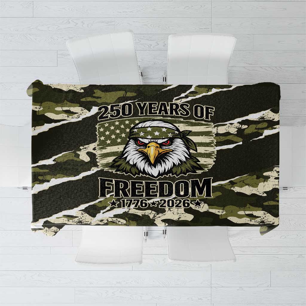 USA 250th Anniversary Tablecloth Eagle Camouflage Zipper Stylized