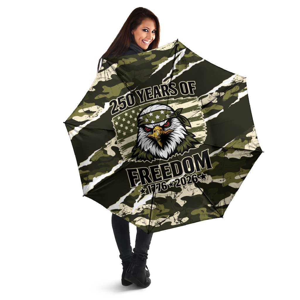 USA 250th Anniversary Umbrella Eagle Camouflage Zipper Stylized