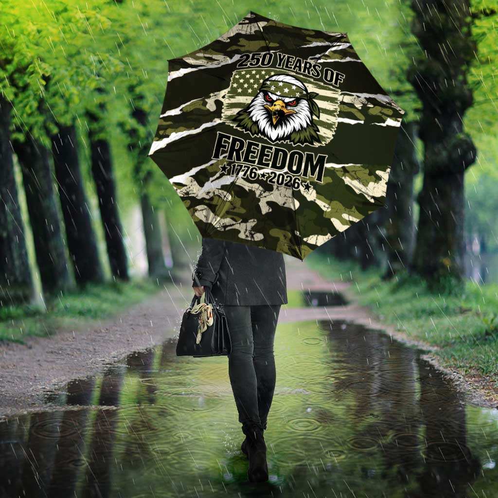 USA 250th Anniversary Umbrella Eagle Camouflage Zipper Stylized