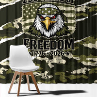 USA 250th Anniversary Window Curtain Eagle Camouflage Zipper Stylized