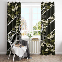 USA 250th Anniversary Window Curtain Eagle Camouflage Zipper Stylized