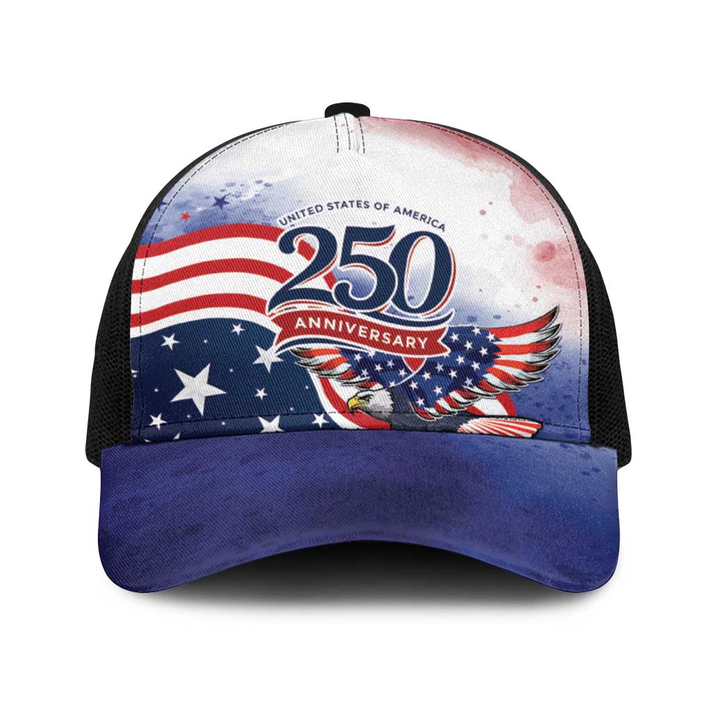 USA 250 Years of Freedom Baseball Net Cap American Patriotic