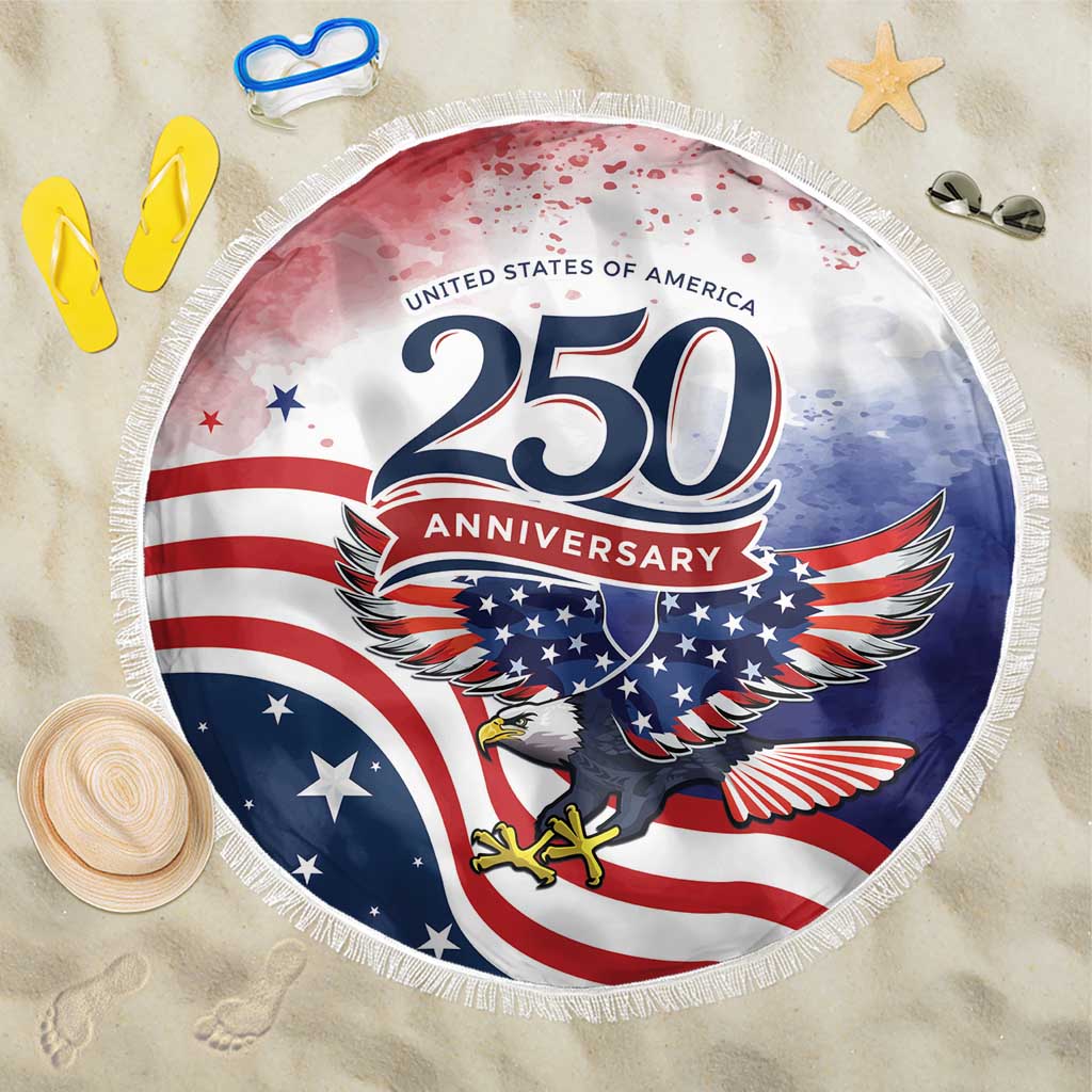 USA 250 Years of Freedom Beach Blanket American Patriotic