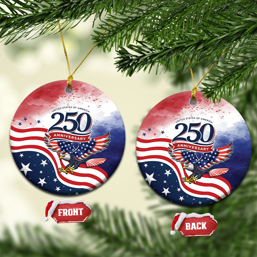 USA 250 Years of Freedom Ceramic Ornament American Patriotic
