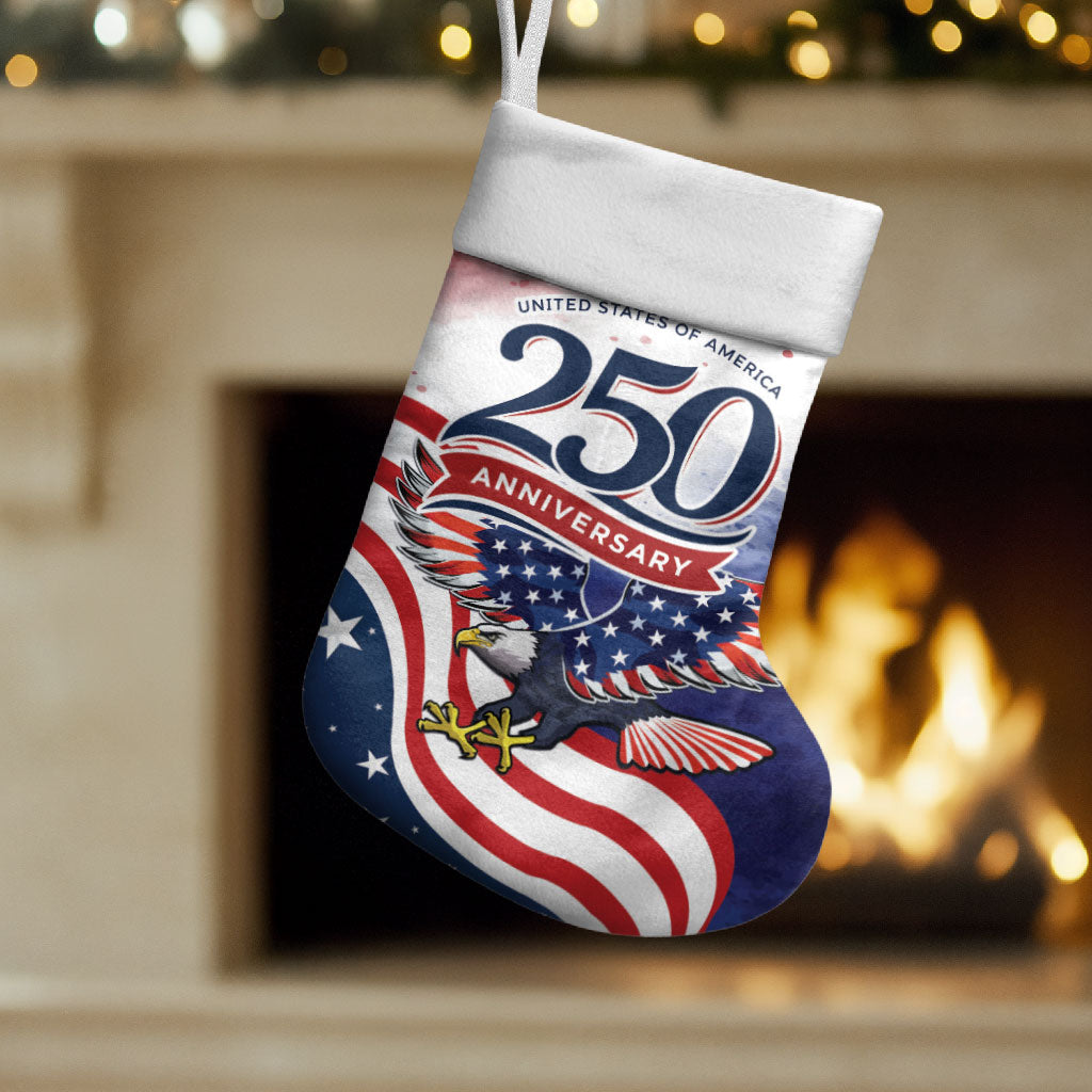 USA 250 Years of Freedom Christmas Stocking American Patriotic