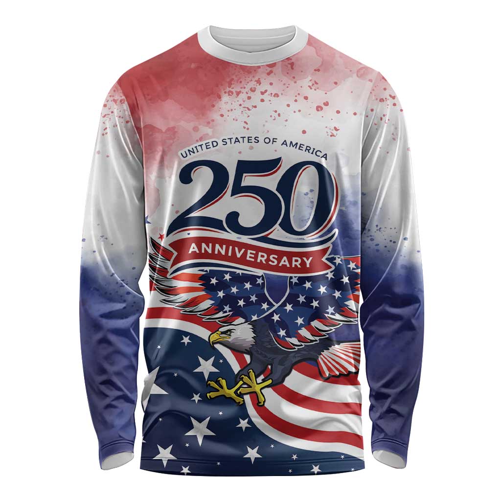 Personalized USA 250 Years of Freedom Long Sleeve Shirt American Patriotic