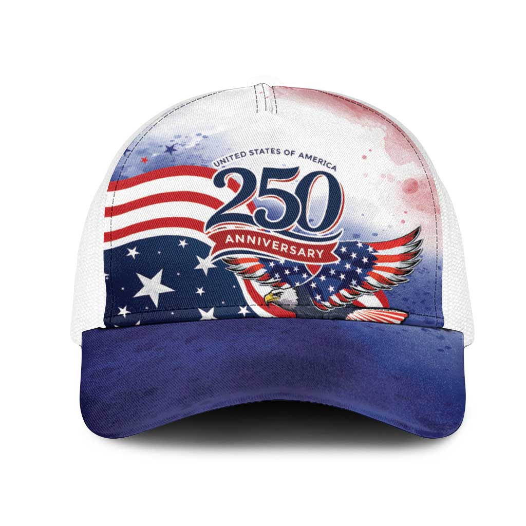 USA 250 Years of Freedom Mesh Trucker Cap American Patriotic