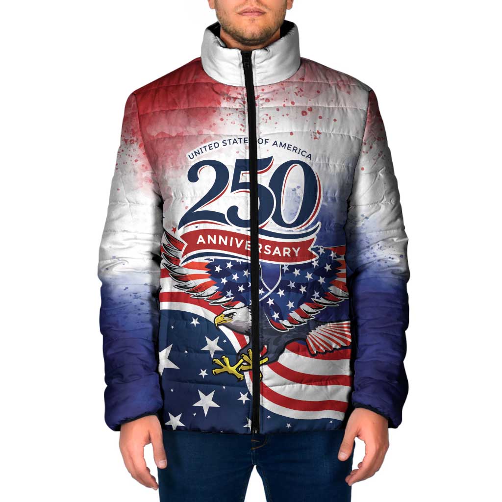 Personalized USA 250 Years of Freedom Padded Jacket American Patriotic