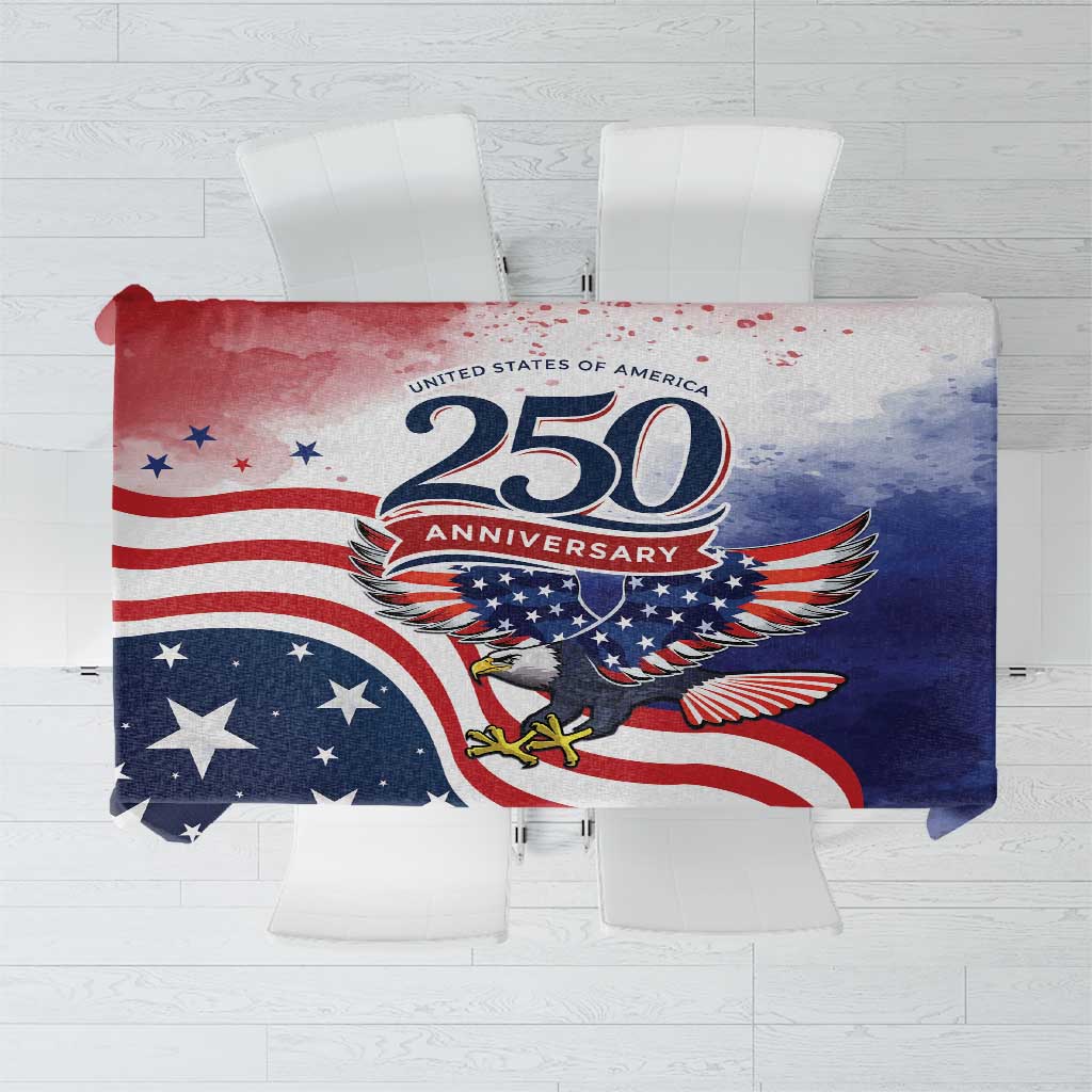 USA 250 Years of Freedom Tablecloth American Patriotic