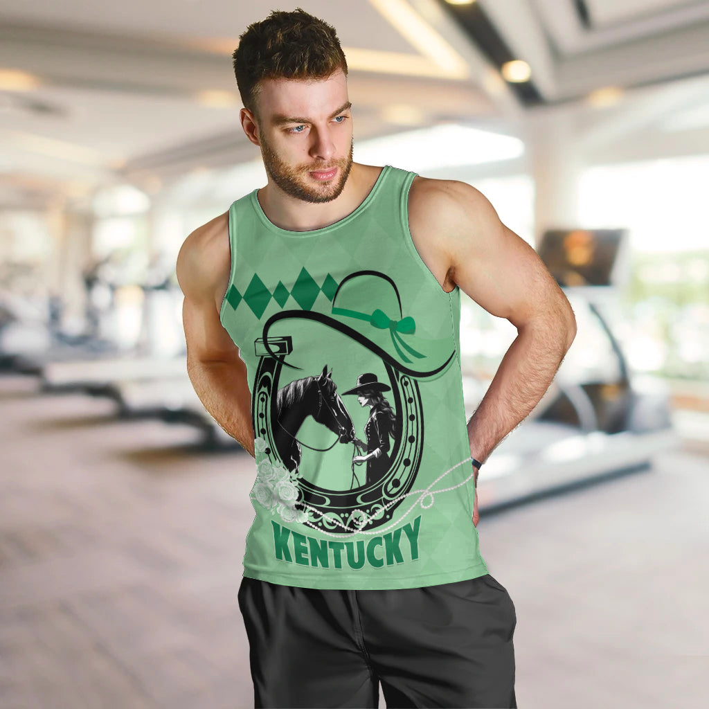 Personalized Kentucky Horse Racing 2024 Men Tank Top Beauty and The Horse Green Version - Wonder Print Shop