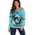 Personalized Kentucky Horse Racing 2024 Off Shoulder Sweater Beauty and The Horse Teal Version - Wonder Print Shop