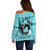 Personalized Kentucky Horse Racing 2024 Off Shoulder Sweater Beauty and The Horse Teal Version - Wonder Print Shop