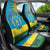 Personalized Rwanda Car Seat Cover Coat of Arms With African Pattern - Wonder Print Shop