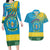 Personalized Rwanda Couples Matching Long Sleeve Bodycon Dress and Hawaiian Shirt Coat of Arms With African Pattern - Wonder Print Shop