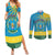 Personalized Rwanda Couples Matching Summer Maxi Dress and Long Sleeve Button Shirt Coat of Arms With African Pattern - Wonder Print Shop