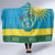 Personalized Rwanda Hooded Blanket Coat of Arms With African Pattern