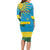 Personalized Rwanda Long Sleeve Bodycon Dress Coat of Arms With African Pattern - Wonder Print Shop