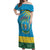 Personalized Rwanda Off Shoulder Maxi Dress Coat of Arms With African Pattern - Wonder Print Shop