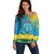 Personalized Rwanda Off Shoulder Sweater Coat of Arms With African Pattern - Wonder Print Shop